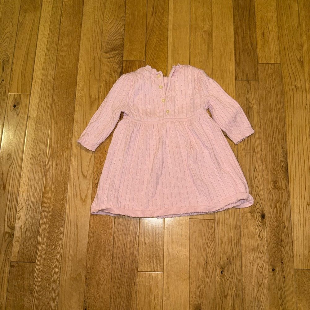 Ralph Lauren Pink Cable Knit Baby Girl Dress Size 9 months - Picture 5 of 7